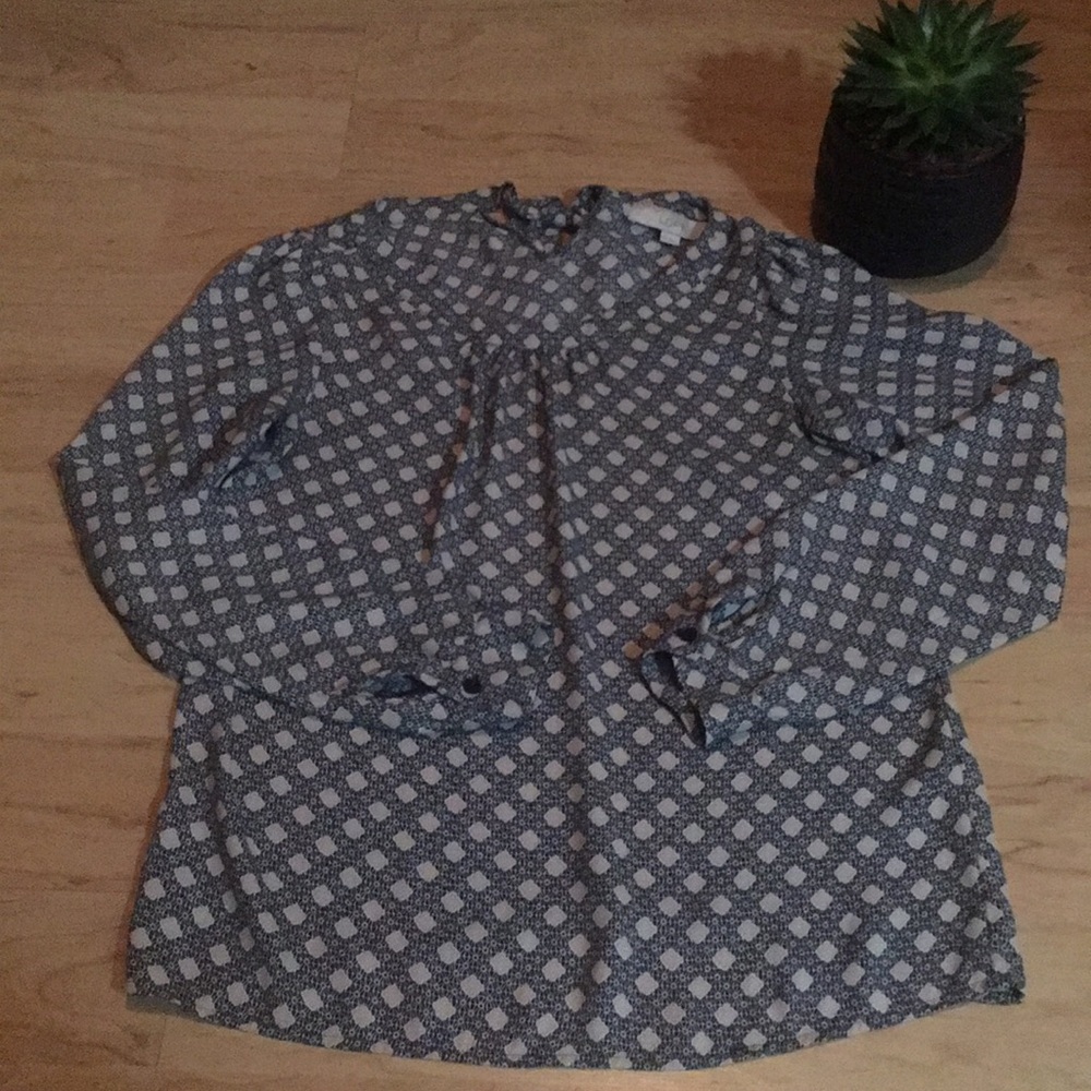 Loft | Patterned Tie-Back Blouse - image 1